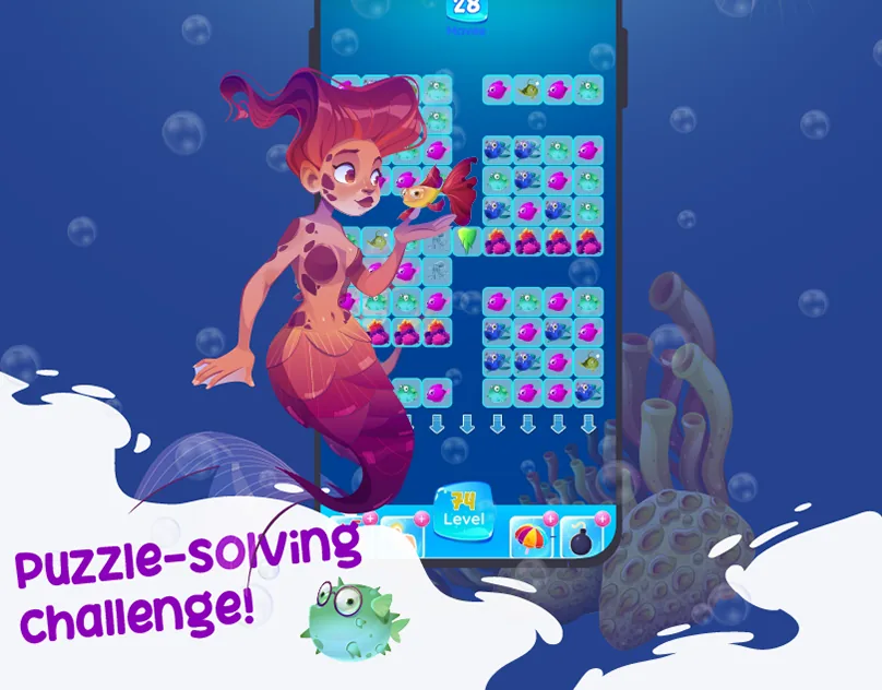 Ocean Crush: A match-3 puzzle adventure under the sea, built with Unity.